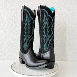 Lane Boots SKYLIGHT Cowboy Boots Turquoise Black Western Cowgirl Mid Calf 7.5